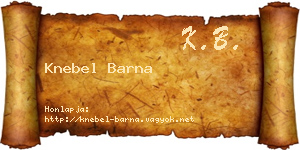 Knebel Barna névjegykártya